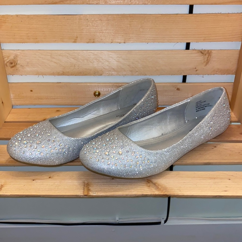Silver Sparkly Flats